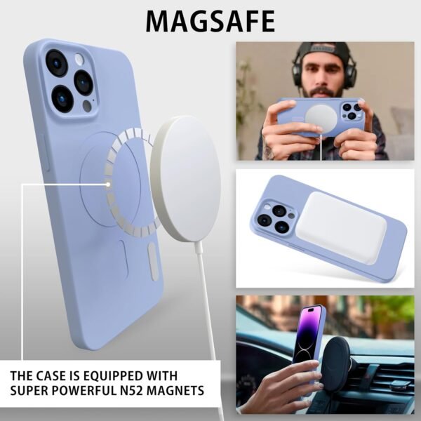 MyGadget — dvojvrstvový silikónový kryt na iPhone 14 Pro Max kompatibilný s MagSafe svetlomodrý