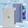 4UBonLife — puzdro na iPad 9,7 (5. a 6. generácia) s matným priesvitným chrbtom levanduľovo sivé