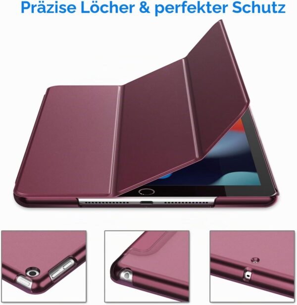 JETech — puzdro na iPad 10,2 (9., 8. a 7. generácia) s automatickým uspaním burgundské