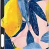 Kryt na iPhone 16 s potlačou vintage ilustrácie žltých citrónov a modrých listov