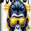 Puzdro na iPhone 11 Pro Max s potlačou gorily Outcast Primate v štýle graffiti biele