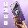 lisade — magnetický matný obal na iPhone 15 Pro Max s ochranou fotoaparátu, MagSafe, oranžový