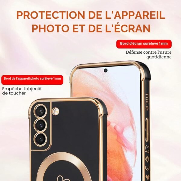 Pnakqil — magnetické silikónové kryty na Samsung Galaxy S21 5G so srdcami, 2 kusy čierny a biely