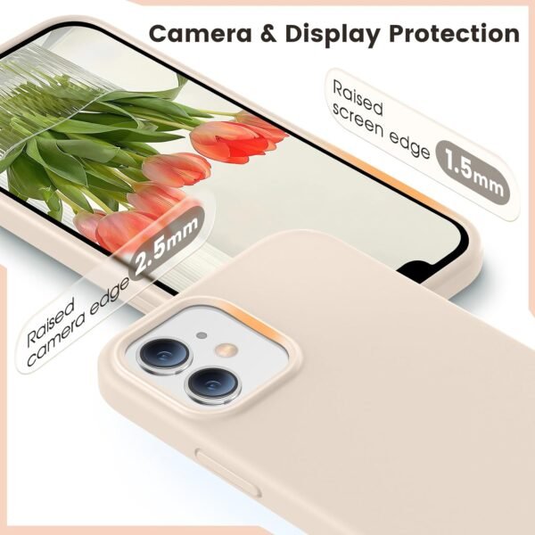 PuyaTeya — silikónový kryt na iPhone 12 a iPhone 12 Pro s mikrovláknom vo vnútri béžový