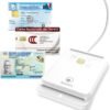 Atlantis P005-CIEK421C — čítačka talianskeho preukazu CIE 3.0 a čipových kariet s NFC, biela
