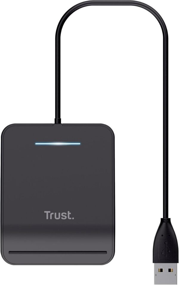 Trust Primo 23890 — kontaktná USB čítačka čipových kariet ISO 7816 a DNI, kábel 100 cm, čierna
