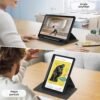 CACOE — otočné puzdro na Samsung Galaxy Tab S6 Lite 10,4 s držiakom pera a priehľadným chrbtom čierne