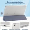 4UBonLife — puzdro na iPad 9,7 (5. a 6. generácia) s matným priesvitným chrbtom levanduľovo sivé