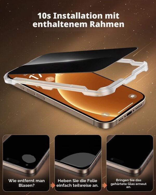 UNBREAKcable UBMU597 — ochranné sklo s filtrom súkromia na iPhone 16 Pro, 2 kusy s rámčekom