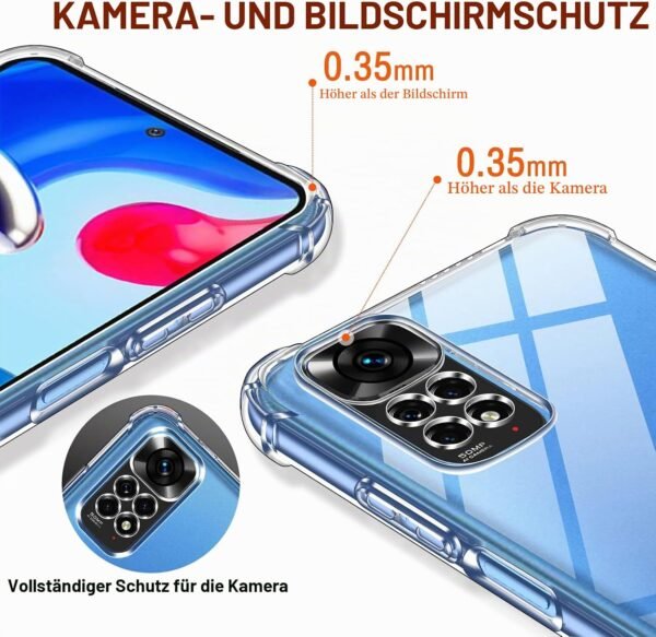 ivoler — priehľadný TPU obal na Xiaomi Redmi Note 11 4G / 11S 4G + 3 tvrdené sklá