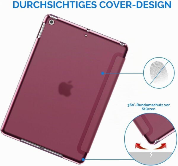 JETech — puzdro na iPad 10,2 (9., 8. a 7. generácia) s automatickým uspaním burgundské