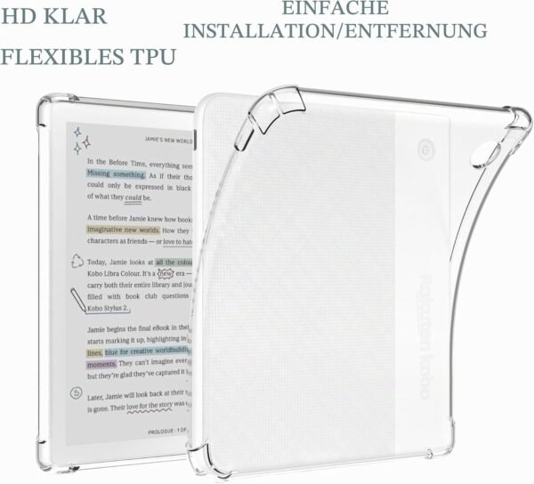 Stianiiie — priehľadný TPU obal so zosilnenými rohmi na Kobo Libra 2 / Libra Colour 7"