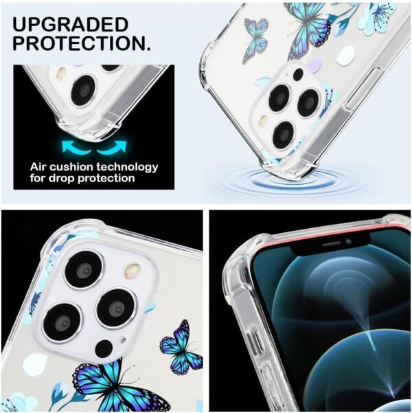 Xylota — priehľadné kryty na iPhone 11 Pro Max s motívom motýľov, 2 kusy