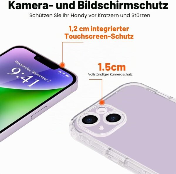 LAPOPNUT — priehľadný dvojvrstvový obal 360° na iPhone 13 s ochranou displeja