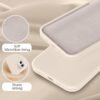PuyaTeya — silikónový kryt na iPhone 12 a iPhone 12 Pro s mikrovláknom vo vnútri béžový