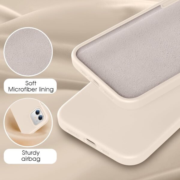 PuyaTeya — silikónový kryt na iPhone 12 a iPhone 12 Pro s mikrovláknom vo vnútri béžový