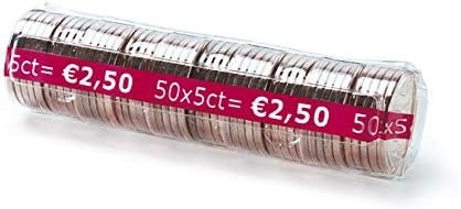 TheCointainer L200TC — sada 200 priehľadných púzdier na euromince, 8 hodnôt po 25 kusov