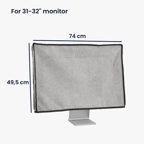 kwmobile KWM000017VG002C — ľanový ochranný obal na monitor 31 – 32", svetlosivý