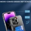 ÁRBOLORO — priehľadný silikónový kryt na iPhone 14 Pro s priečinkom na 2 karty