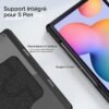 CACOE — otočné puzdro na Samsung Galaxy Tab S6 Lite 10,4 s držiakom pera a priehľadným chrbtom čierne