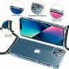 Coiwxmoi — priehľadný TPU kryt na iPhone 13 s nastaviteľnou šnúrkou na krk, šnúrka tmavozelená