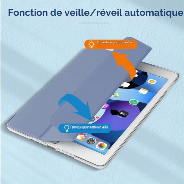 4UBonLife — puzdro na iPad 9,7 (5. a 6. generácia) s matným priesvitným chrbtom levanduľovo sivé