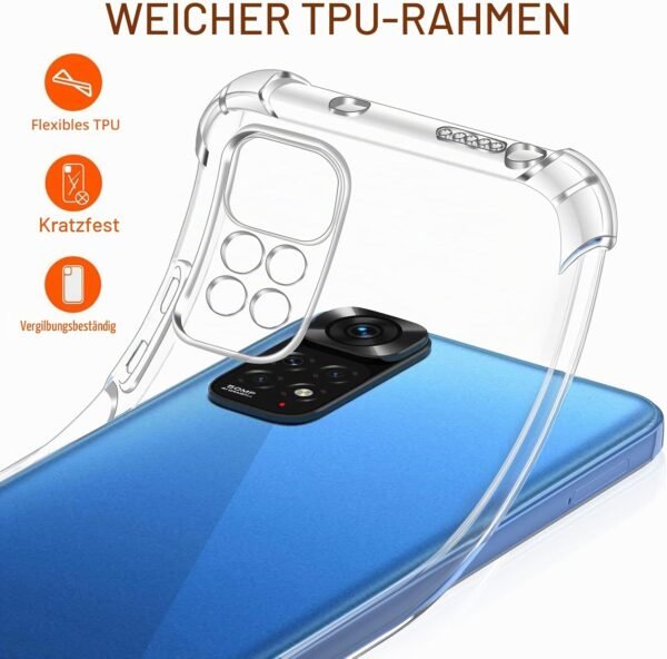 ivoler — priehľadný TPU obal na Xiaomi Redmi Note 11 4G / 11S 4G + 3 tvrdené sklá