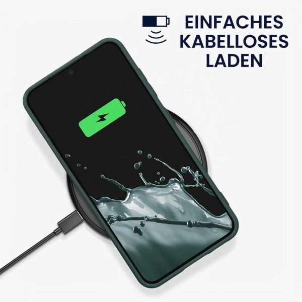kwmobile — pružný TPU obal na Samsung Galaxy S23 s podporou bezdrôtového nabíjania modrozelený