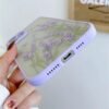 Ownest — magnetický kryt na iPhone 12 s motívom levandule a kvetov ružový