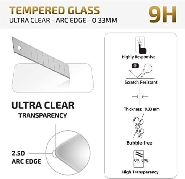 NEW'C — tvrdené ochranné sklo na Samsung Galaxy A12 s tvrdosťou 9H a hrúbkou 0,33 mm 2 ks