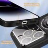 lisade — magnetický matný obal na iPhone 15 Pro Max s ochranou fotoaparátu, MagSafe, oranžový