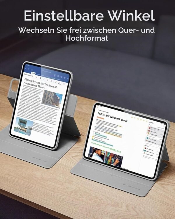 ESR Rebound 360 — puzdro na iPad Pro 13 M4/M5 s odnímateľným magnetickým krytom sivé