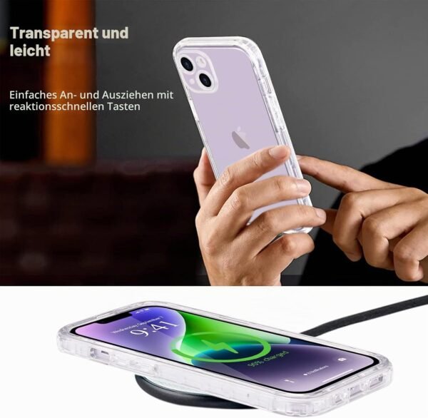 LAPOPNUT — priehľadný dvojvrstvový obal 360° na iPhone 13 s ochranou displeja