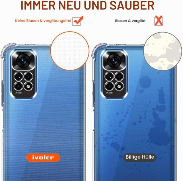 ivoler — priehľadný TPU obal na Xiaomi Redmi Note 11 4G / 11S 4G + 3 tvrdené sklá