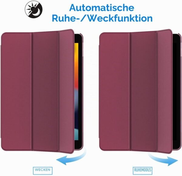 JETech — puzdro na iPad 10,2 (9., 8. a 7. generácia) s automatickým uspaním burgundské