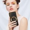Pnakqil — magnetické silikónové kryty na Samsung Galaxy S21 5G so srdcami, 2 kusy čierny a biely