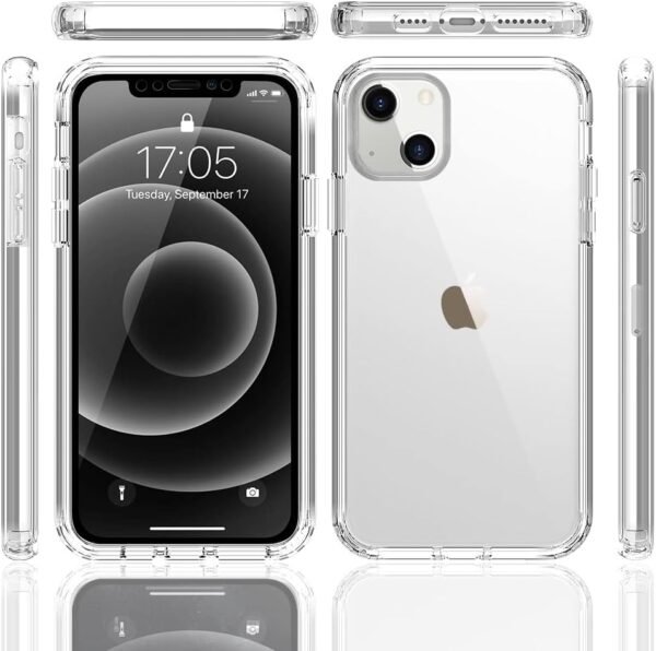 LAPOPNUT — priehľadný dvojvrstvový obal 360° na iPhone 13 s ochranou displeja