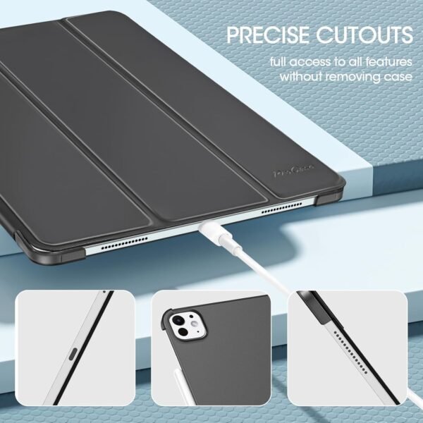 ProCase — puzdro so stojanom a priesvitným chrbtom na iPad Pro 13 M4/M5 čierne