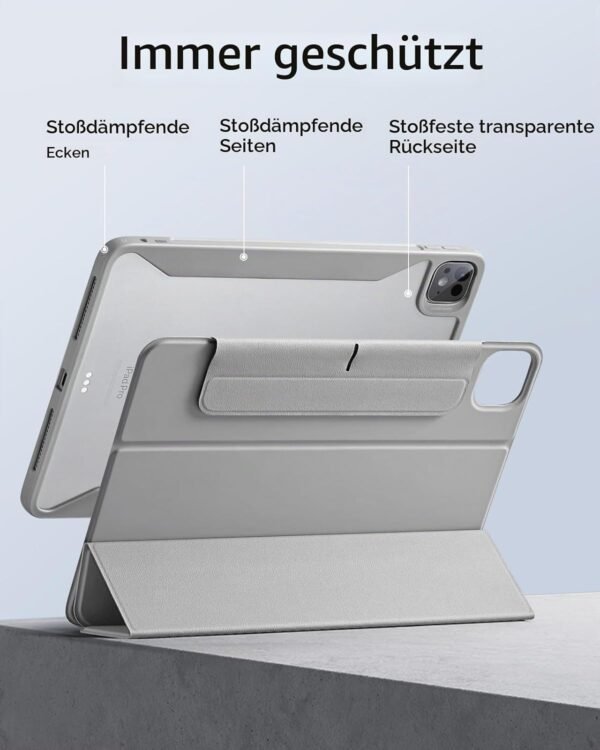 ESR Rebound 360 — puzdro na iPad Pro 13 M4/M5 s odnímateľným magnetickým krytom sivé