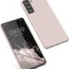 kwmobile — silikónový kryt na Samsung Galaxy S21 s mäkkým povrchom vo farbe coconut swirl