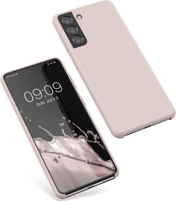 kwmobile — silikónový kryt na Samsung Galaxy S21 s mäkkým povrchom vo farbe coconut swirl