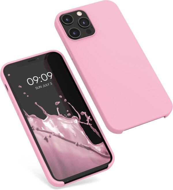 kwmobile — silikónový kryt na iPhone 12 Pro Max s jemným povrchom svetloružový