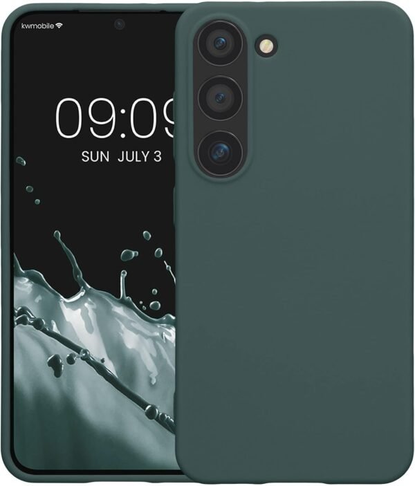 kwmobile — pružný TPU obal na Samsung Galaxy S23 s podporou bezdrôtového nabíjania modrozelený