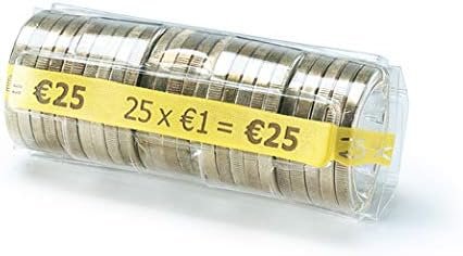 TheCointainer L200TC — sada 200 priehľadných púzdier na euromince, 8 hodnôt po 25 kusov