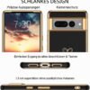 GUAGUA — tenký TPU kryt na Google Pixel 7 Pro so vzorom sŕdc a pokovovaným okrajom čierny